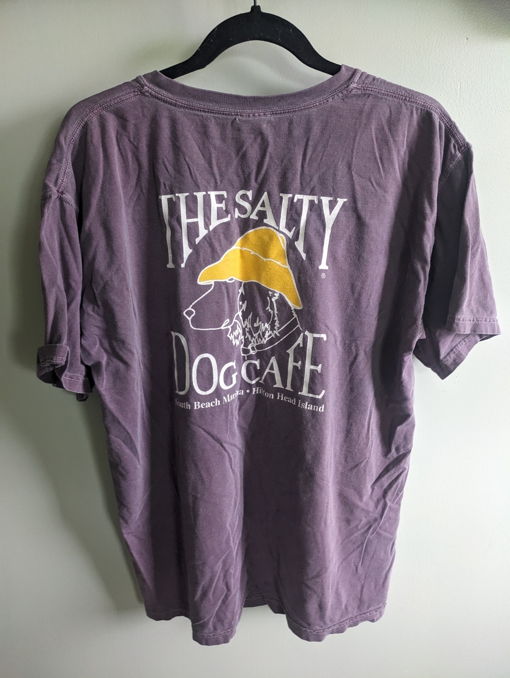 The Salty Dog Cafe Shirt Comfort Colors Size Large Plum Purple Color Hilton Head